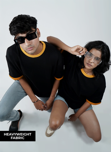 Black Oversized Contrast Tee