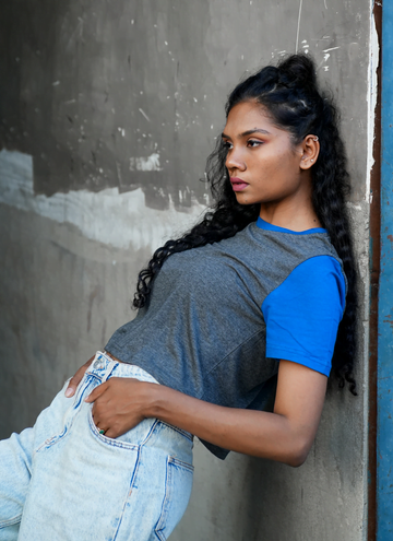 Grey Crewneck Crop Tee