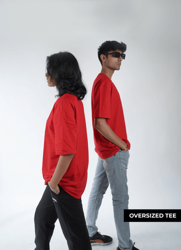 Chilli Red Oversized Drop Shoulder T-Shirt