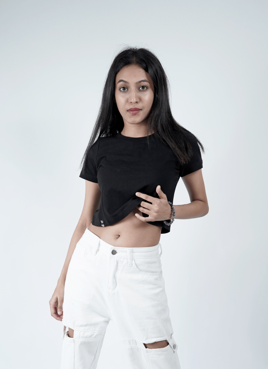 Black Crop Tee