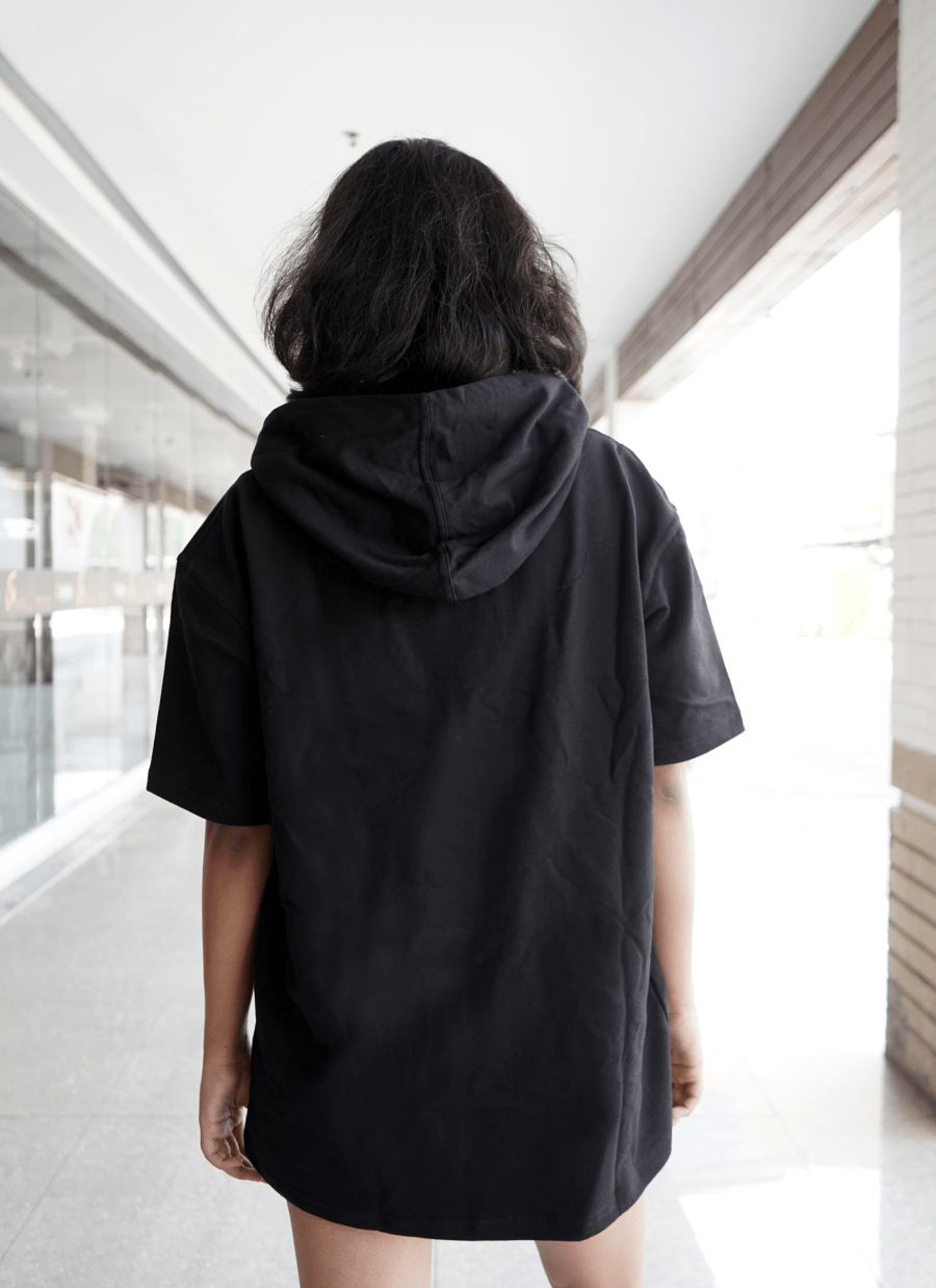 All Black Half Hoodie