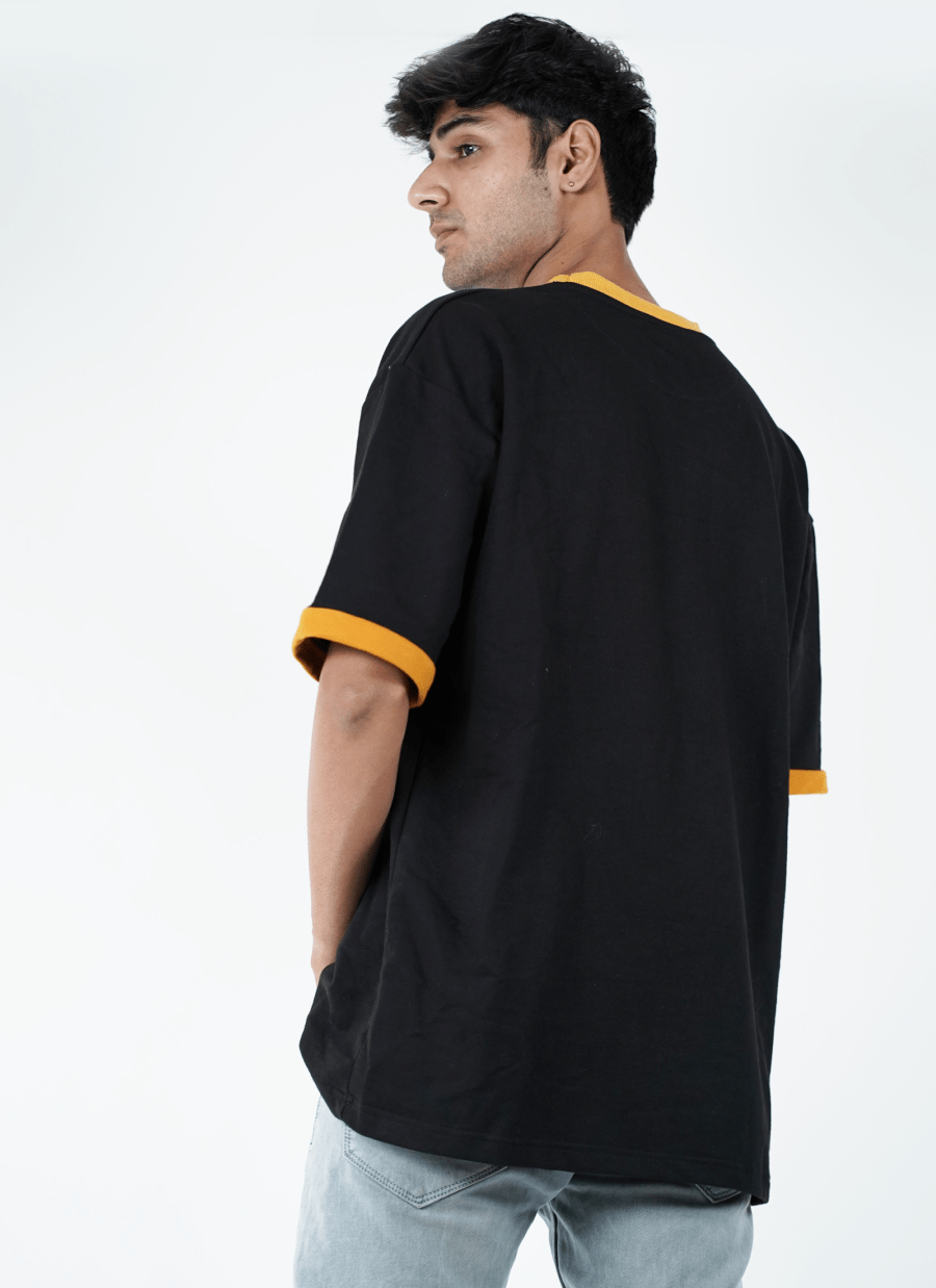 Black Oversized Contrast Tee