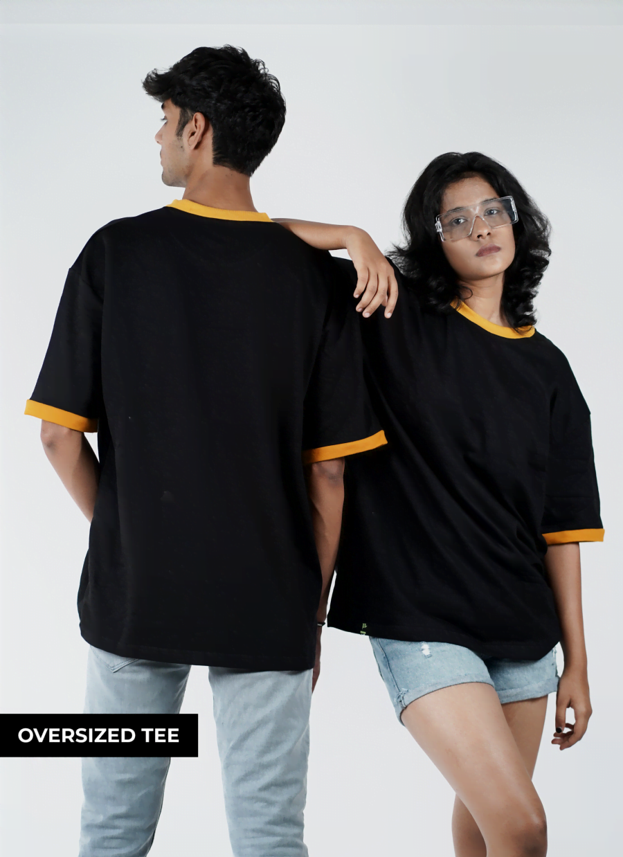 Black Oversized Contrast Tee