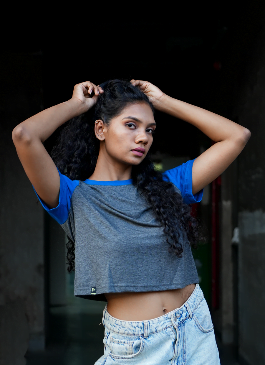 Grey Crewneck Crop Tee
