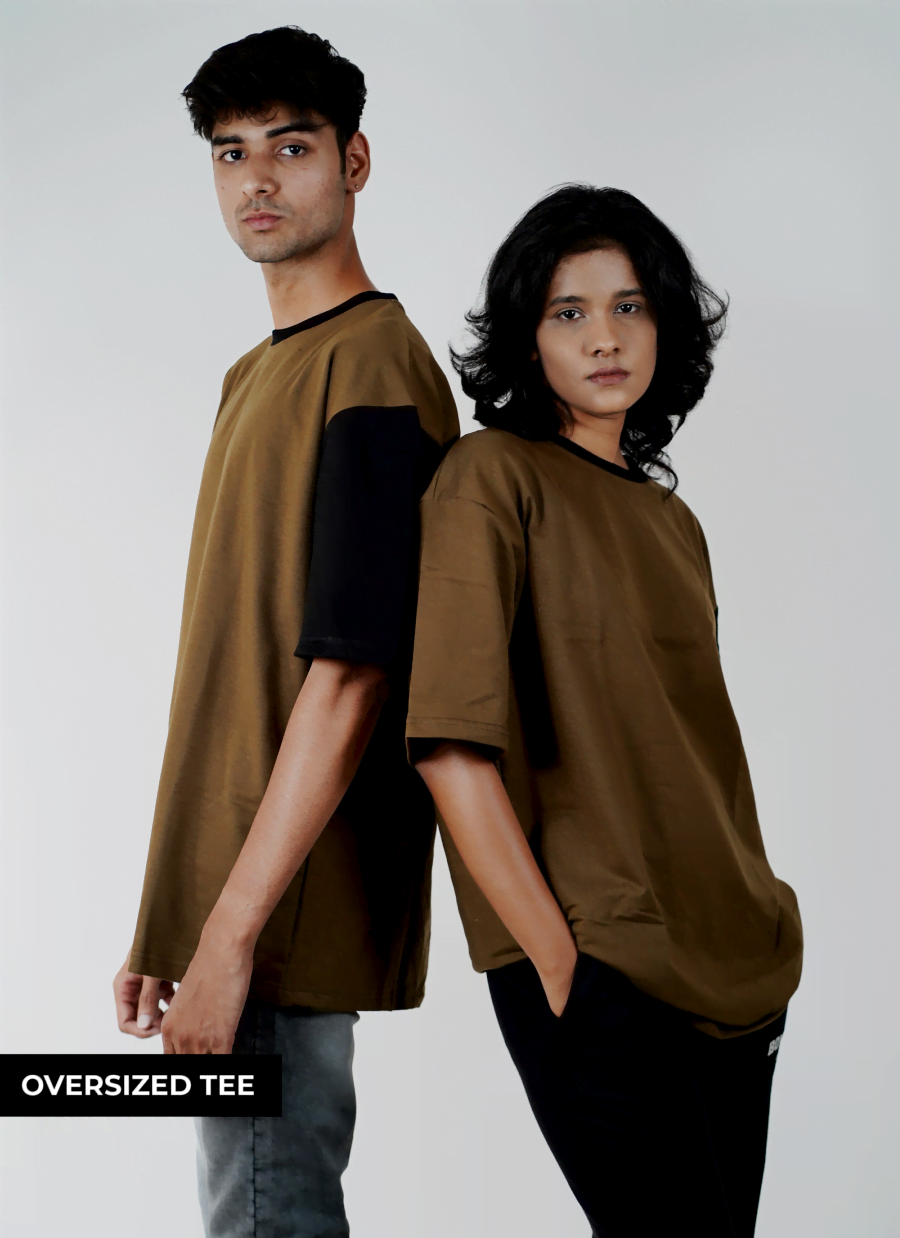 Army green contrast tee