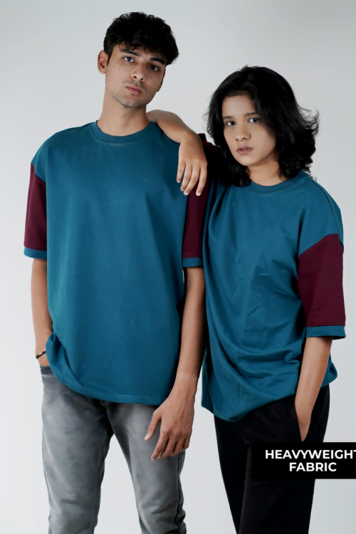 Teal Blue Contrast Tee