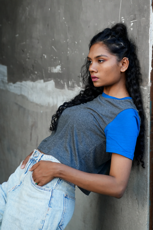 Grey Crewneck Crop Tee